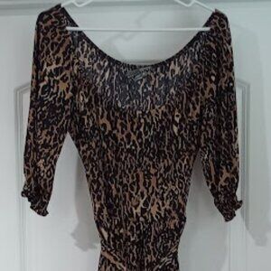 Dress by Muse Exclusively by Boston Proper Size 10 Leopard Casual Fun Dress